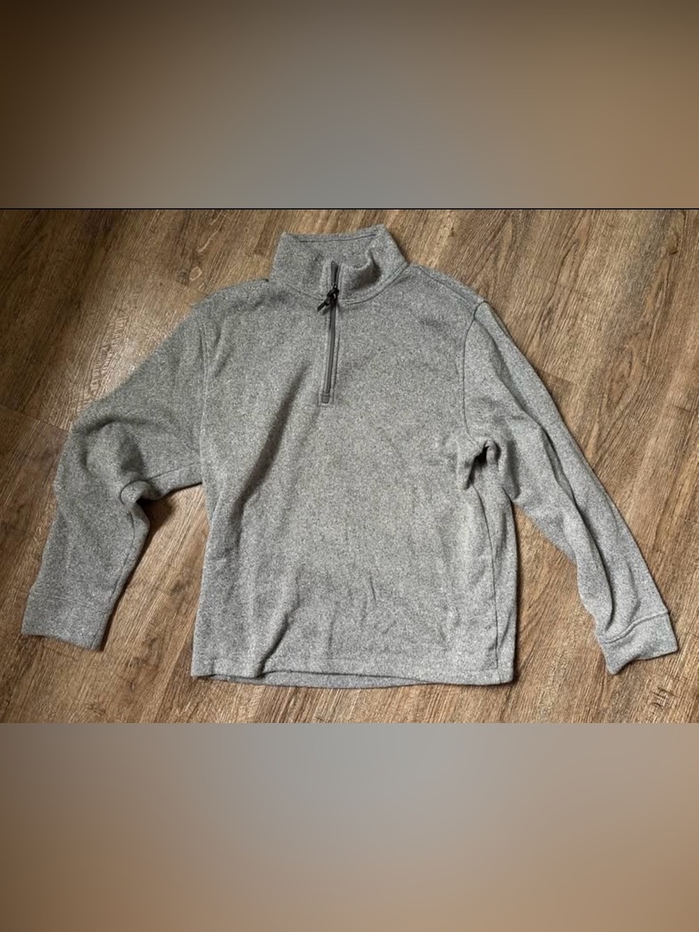 Old Navy Men's Light Gray Quarter-Zip Heather Pullover